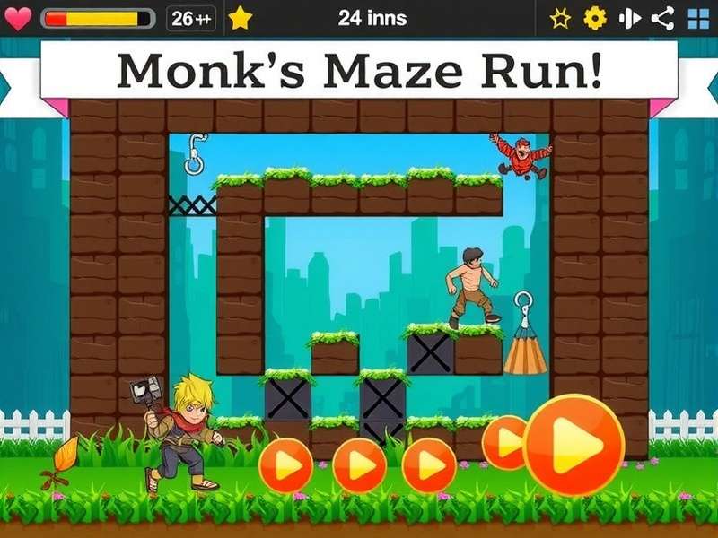 Monk S Maze Run Main Gameplay Screen Monk S Maze Run Game Screenshot